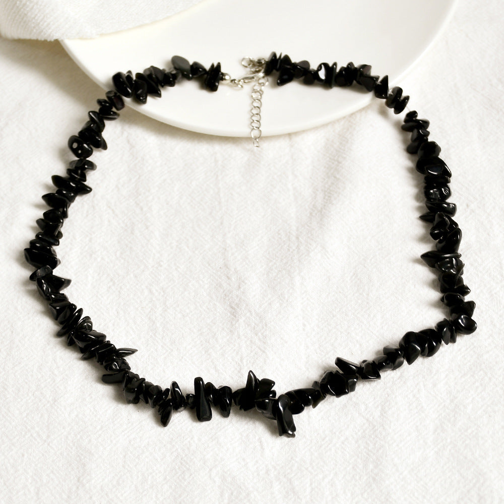 Wholesale Summer beach wind color crystal gravel necklace